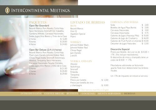 MENÚS - InterContinental Hotels Group