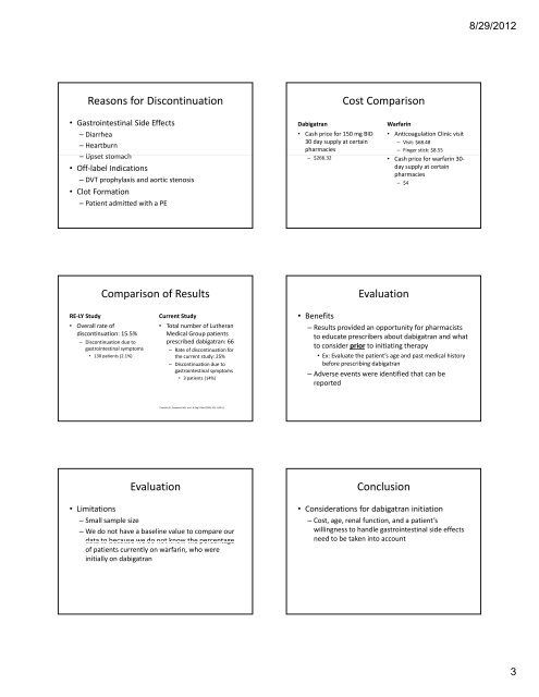 Presentation Outline ICHP Annual Meeting September 13-15