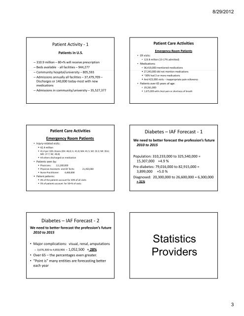 Presentation Outline ICHP Annual Meeting September 13-15