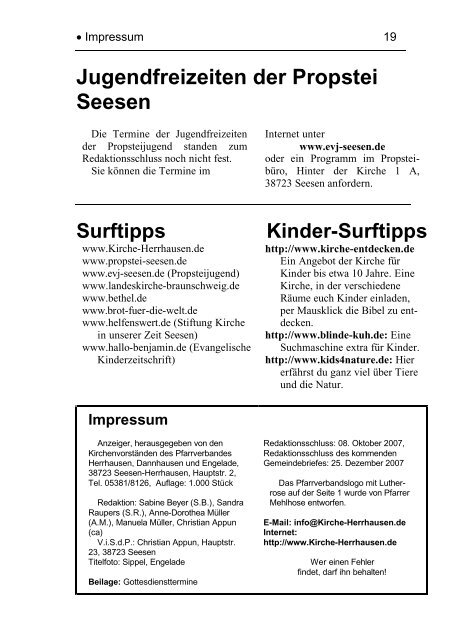 Neuer Gemeindebrief in pdf-Format - Ev.-luth. Kirchengemeinde ...