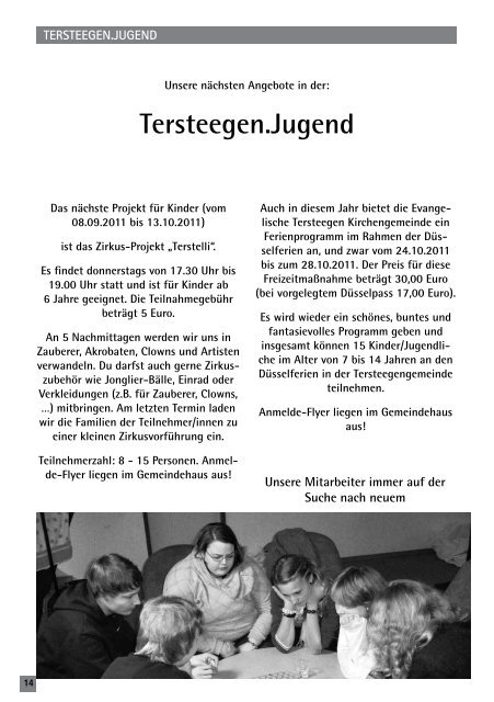 Danke! - Evangelische Tersteegen Kirchengemeinde Düsseldorf