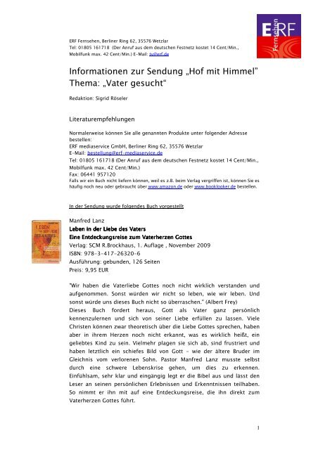 Informationen Zur Sendung Erf