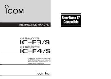 IC-F3/S,F4/S SMATRA 7/29 - ICOM Canada