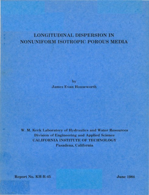 longitudinal dispersion in nonuniform isotropic porous media