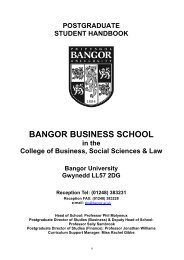 BANGOR BUSINESS SCHOOL - Bangor University