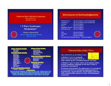 J Wave Syndromes. Mechanisms - UCSF Office of Continuing ...