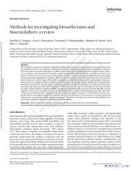 Methods for investigating biosurfactants and bioemulsifiers - Ulster ...