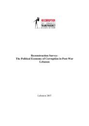 The Political Economy of Corruption in Post-War Lebanon