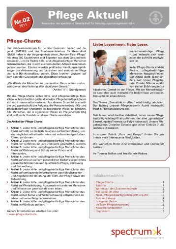 Newsletter „Pflege Aktuell“ Ausgabe 02/2011 - spectrumK