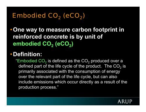 Carbon Dioxide (CO ) Emissions of Concrete