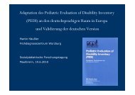 Adaptation des Pediatric Evaluation of Disability Inventory (PEDI) an ...