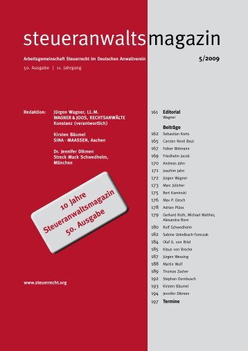 Ausgabe 05/2009 - Wagner-Joos Rechtsanwälte