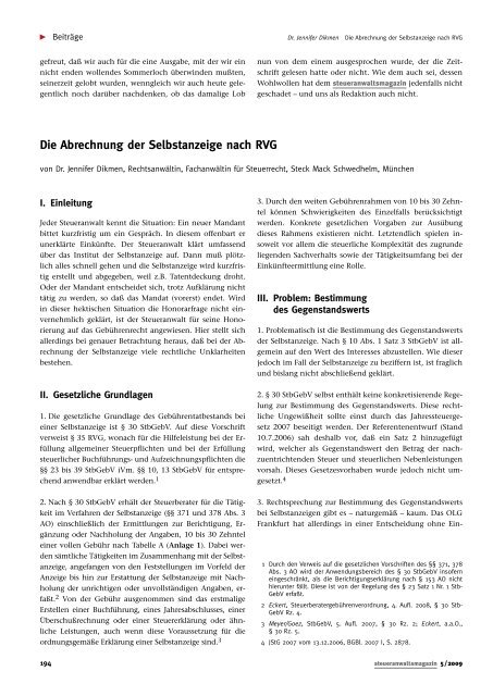 Ausgabe 05/2009 - Wagner-Joos Rechtsanwälte