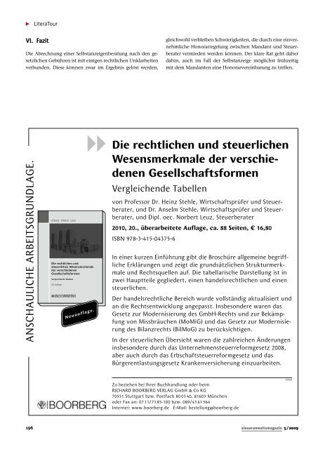 Ausgabe 05/2009 - Wagner-Joos Rechtsanwälte