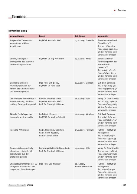 Ausgabe 05/2009 - Wagner-Joos Rechtsanwälte