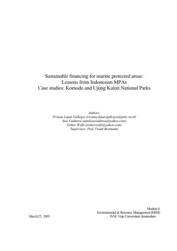 Sustainable Financing of MPAs - Komodo National Park