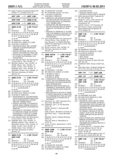 Bulletin 2011/10 - European Patent Office