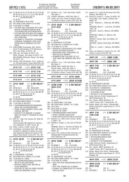 Bulletin 2011/10 - European Patent Office