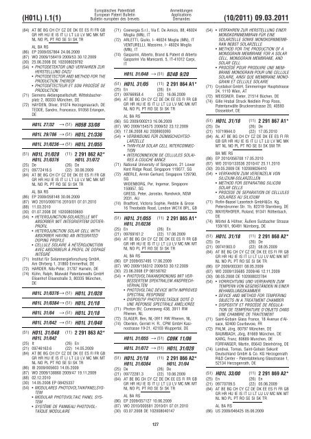 Bulletin 2011/10 - European Patent Office