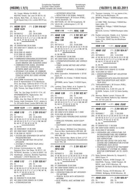 Bulletin 2011/10 - European Patent Office