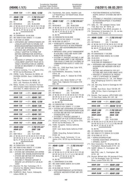 Bulletin 2011/10 - European Patent Office