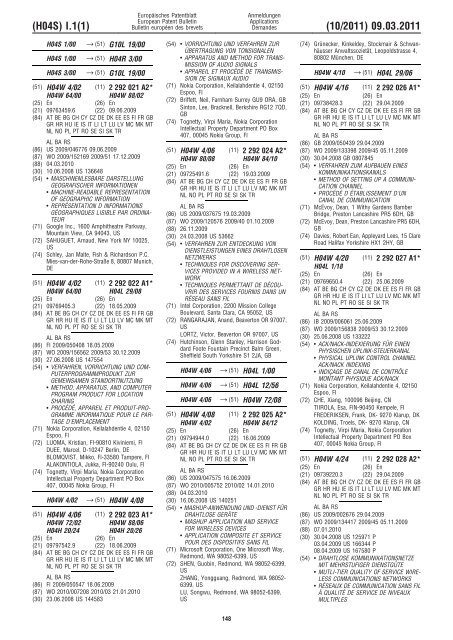 Bulletin 2011/10 - European Patent Office