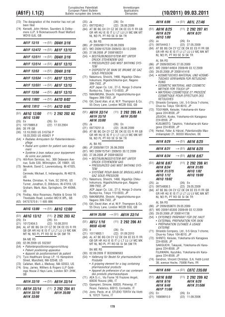 Bulletin 2011/10 - European Patent Office