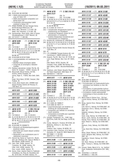 Bulletin 2011/10 - European Patent Office