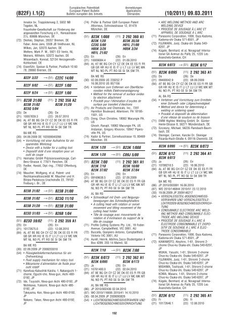 Bulletin 2011/10 - European Patent Office