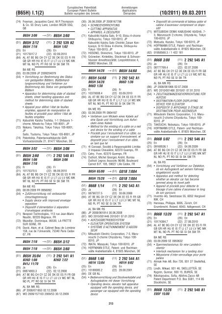 Bulletin 2011/10 - European Patent Office