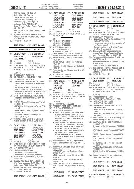 Bulletin 2011/10 - European Patent Office