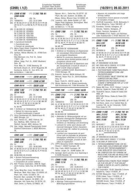 Bulletin 2011/10 - European Patent Office