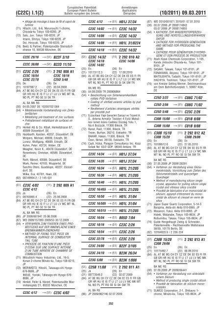 Bulletin 2011/10 - European Patent Office