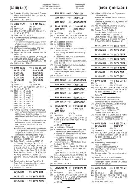 Bulletin 2011/10 - European Patent Office