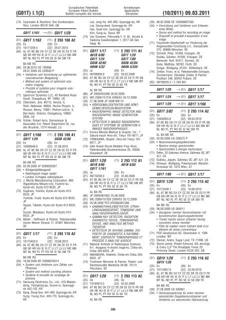 Bulletin 2011/10 - European Patent Office