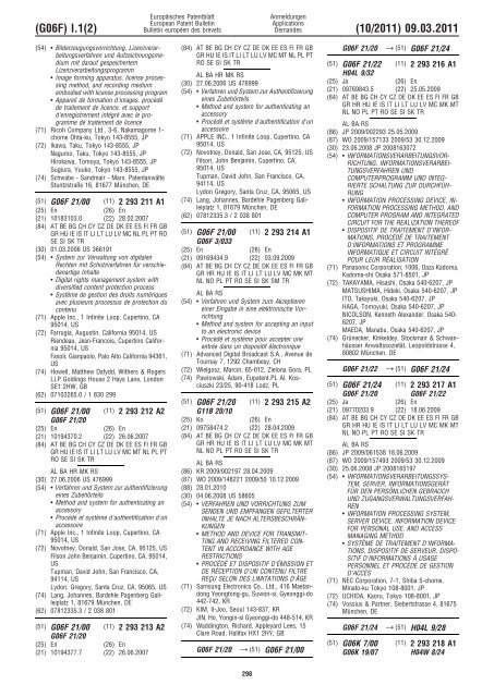 Bulletin 2011/10 - European Patent Office