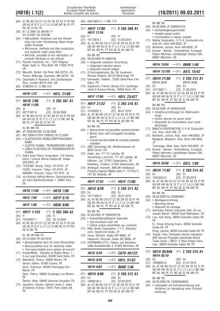 Bulletin 2011/10 - European Patent Office