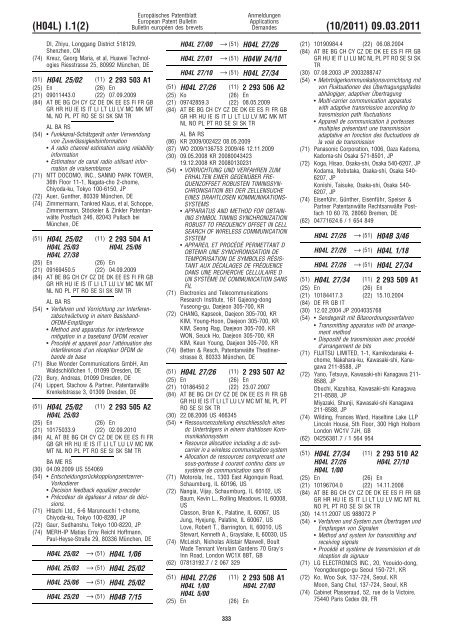 Bulletin 2011/10 - European Patent Office