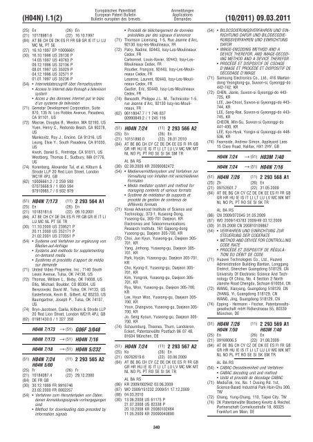 Bulletin 2011/10 - European Patent Office