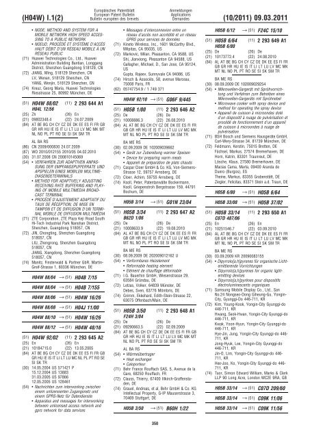 Bulletin 2011/10 - European Patent Office