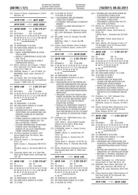 Bulletin 2011/10 - European Patent Office