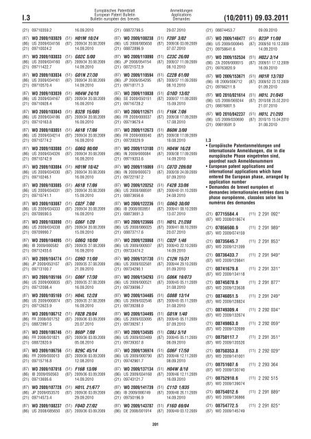 Bulletin 2011/10 - European Patent Office