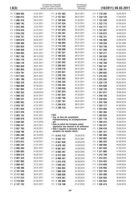 Bulletin 2011/10 - European Patent Office