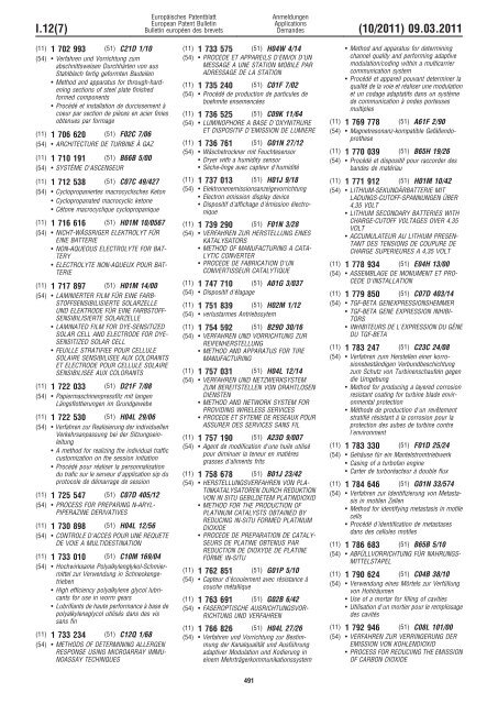 Bulletin 2011/10 - European Patent Office