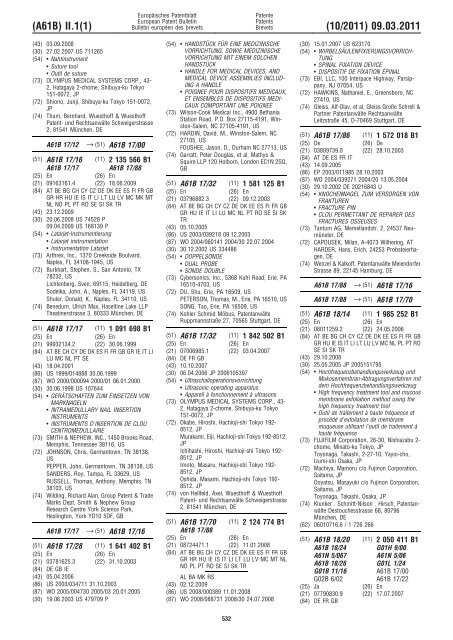 Bulletin 2011/10 - European Patent Office