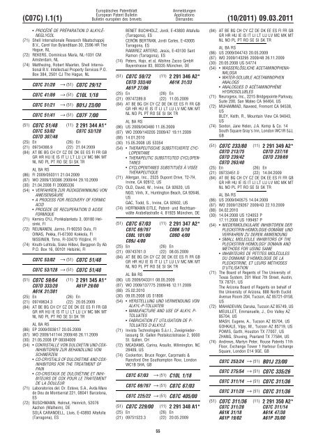 Bulletin 2011/10 - European Patent Office