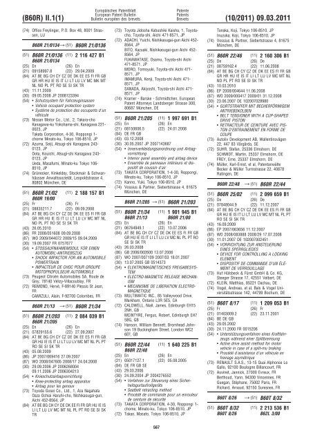 Bulletin 2011/10 - European Patent Office