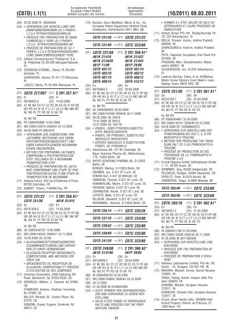 Bulletin 2011/10 - European Patent Office