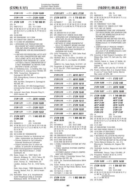 Bulletin 2011/10 - European Patent Office