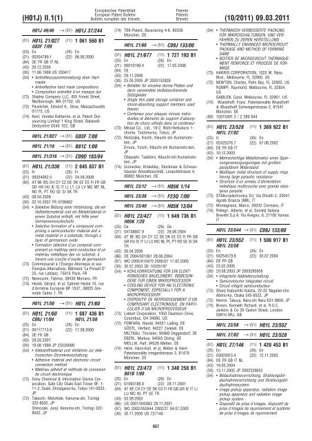 Bulletin 2011/10 - European Patent Office